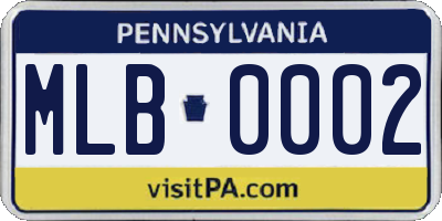 PA license plate MLB0002