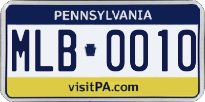 PA license plate MLB0010