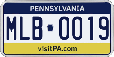 PA license plate MLB0019