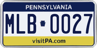 PA license plate MLB0027