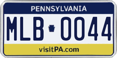 PA license plate MLB0044