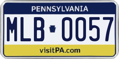 PA license plate MLB0057