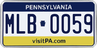 PA license plate MLB0059