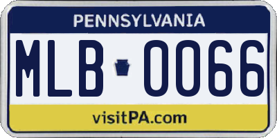 PA license plate MLB0066