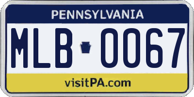 PA license plate MLB0067