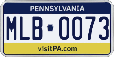 PA license plate MLB0073