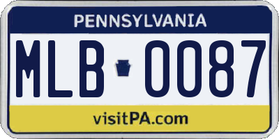 PA license plate MLB0087