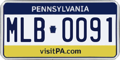 PA license plate MLB0091
