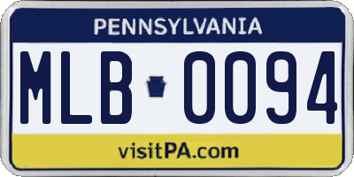 PA license plate MLB0094