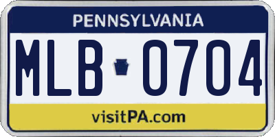 PA license plate MLB0704