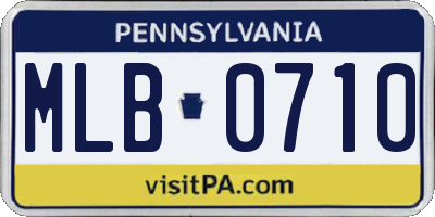 PA license plate MLB0710