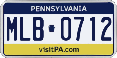PA license plate MLB0712