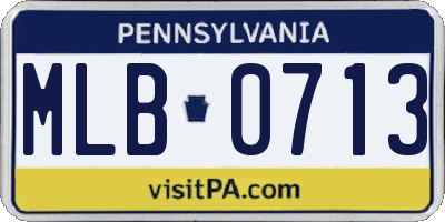 PA license plate MLB0713