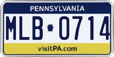 PA license plate MLB0714