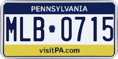 PA license plate MLB0715