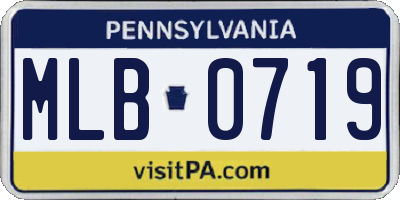 PA license plate MLB0719
