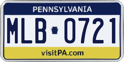 PA license plate MLB0721