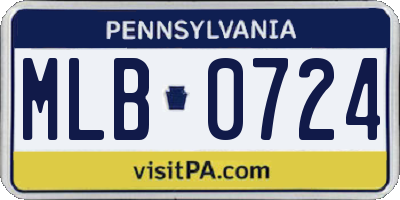 PA license plate MLB0724