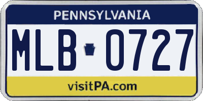 PA license plate MLB0727
