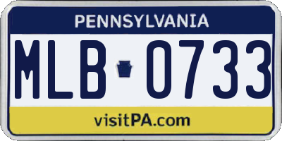 PA license plate MLB0733
