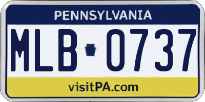 PA license plate MLB0737