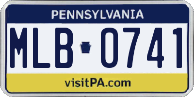 PA license plate MLB0741