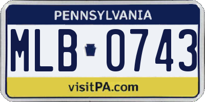 PA license plate MLB0743