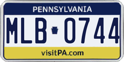 PA license plate MLB0744