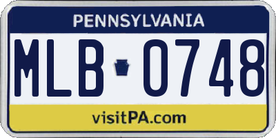 PA license plate MLB0748