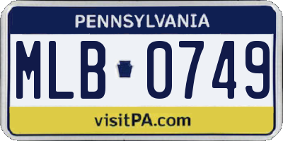 PA license plate MLB0749
