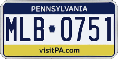 PA license plate MLB0751