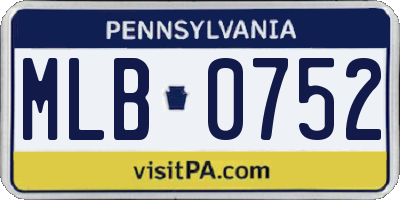 PA license plate MLB0752