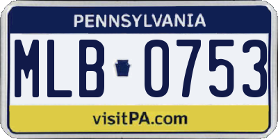 PA license plate MLB0753