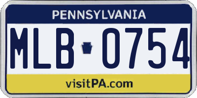 PA license plate MLB0754