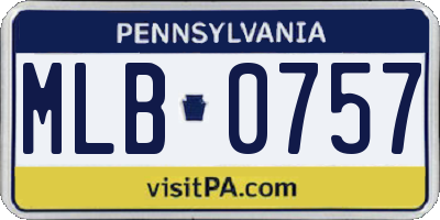 PA license plate MLB0757