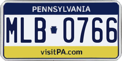 PA license plate MLB0766