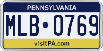 PA license plate MLB0769
