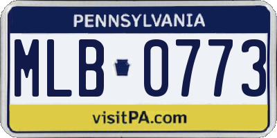 PA license plate MLB0773