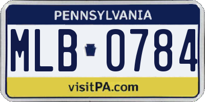 PA license plate MLB0784