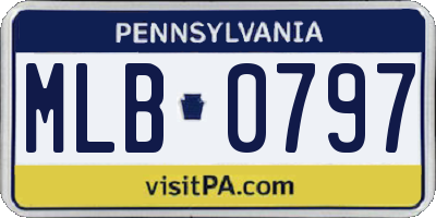 PA license plate MLB0797