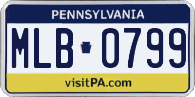 PA license plate MLB0799