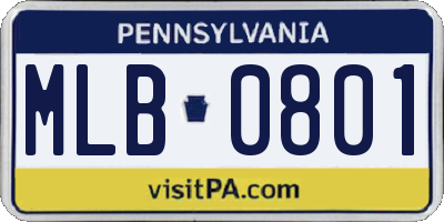 PA license plate MLB0801