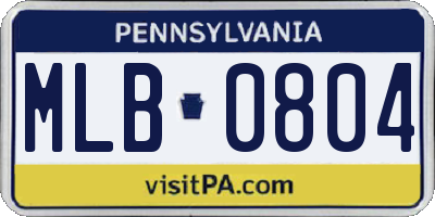 PA license plate MLB0804