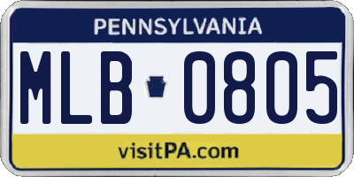 PA license plate MLB0805
