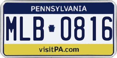 PA license plate MLB0816