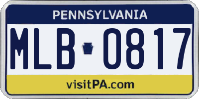 PA license plate MLB0817