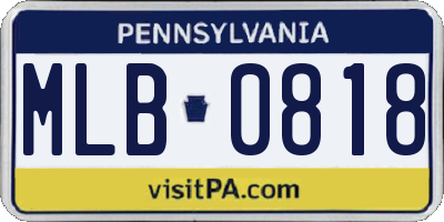 PA license plate MLB0818