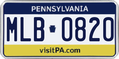 PA license plate MLB0820