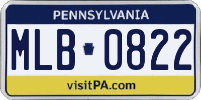 PA license plate MLB0822