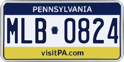 PA license plate MLB0824